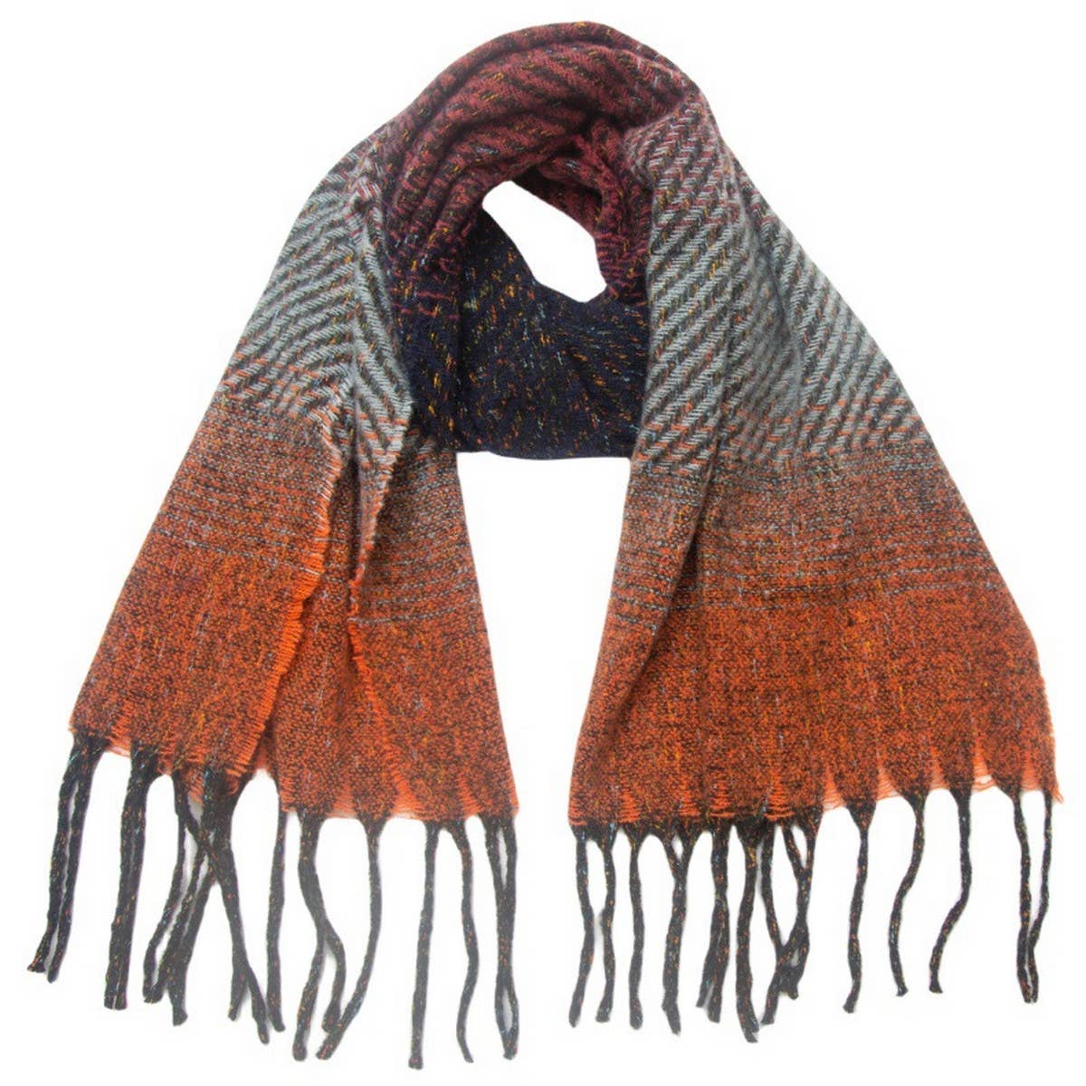 Gradient Tassel Scarf for Women - Winter Shawl