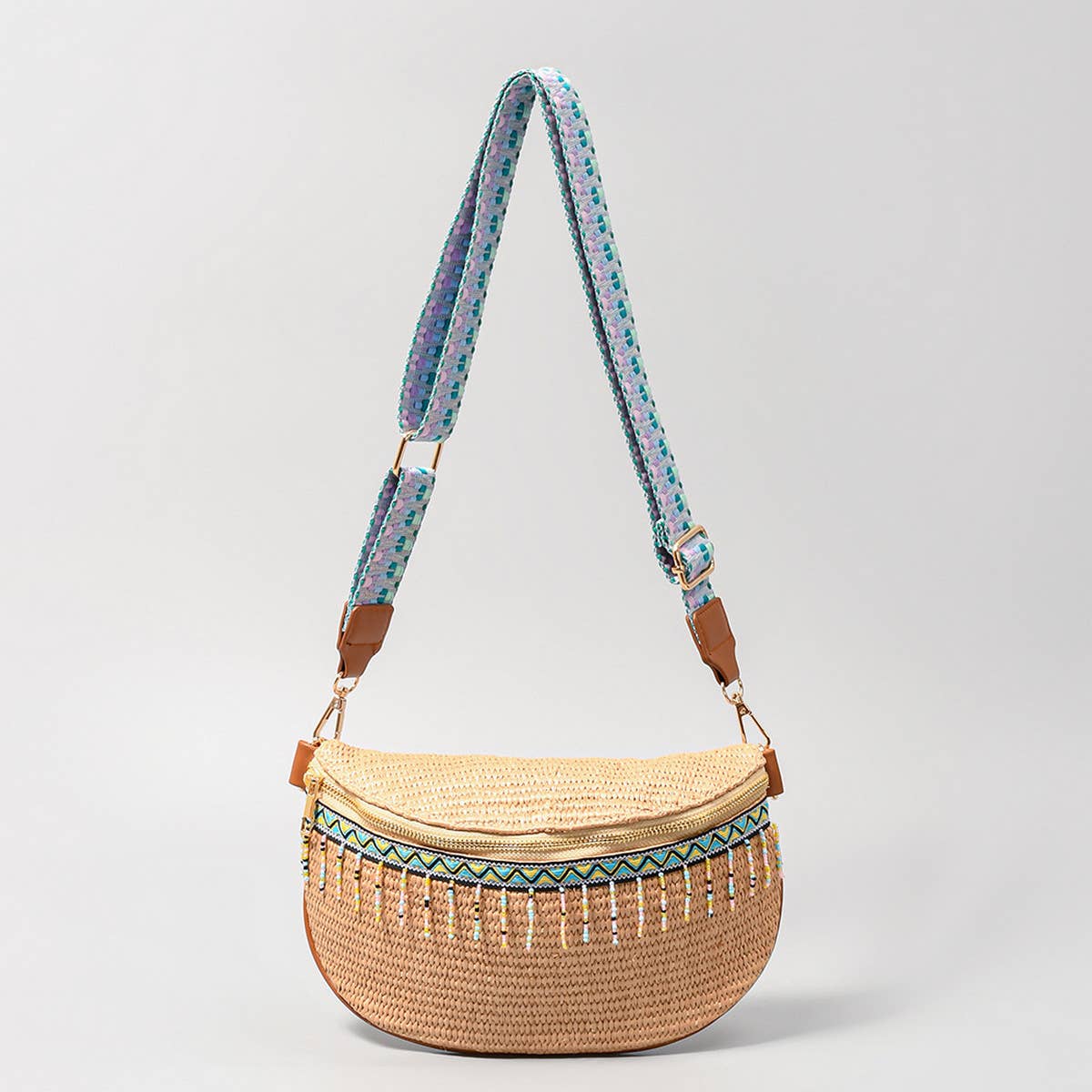 WOMEN ALL-MATCH STRAW WOVEN CHEST BAG_CWAB2003