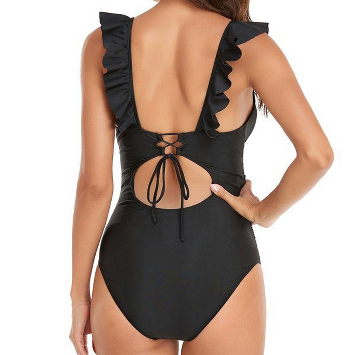 2024 NEW SOLID COLOR LACE ONE-PIECE SWIMSUIT_CWMW0281