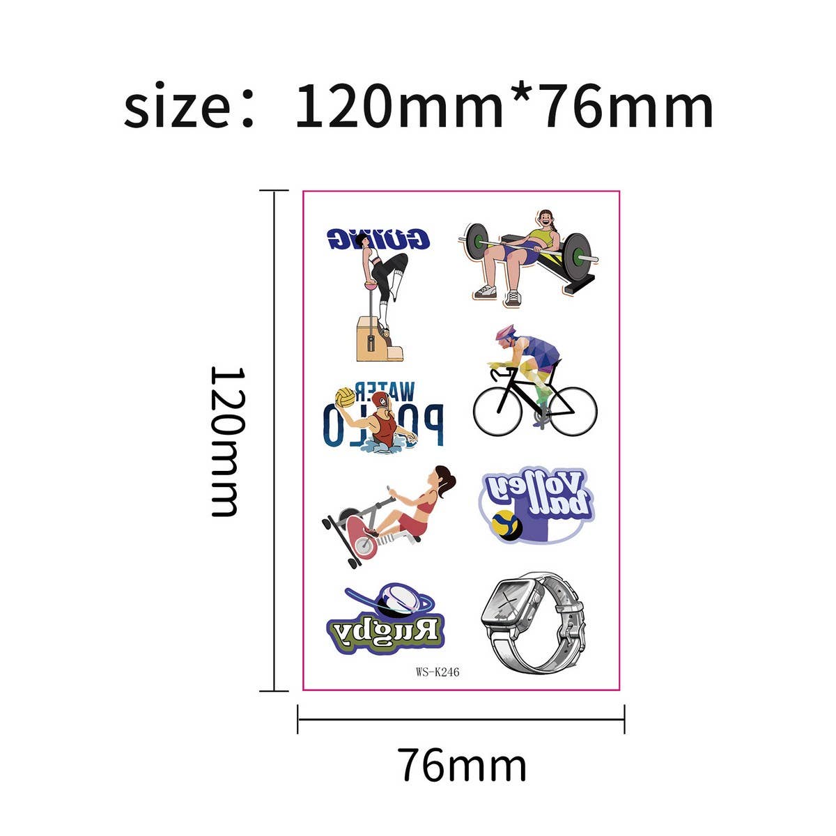 Glow in the Dark Sport Tattoos ? Sweatproof Set