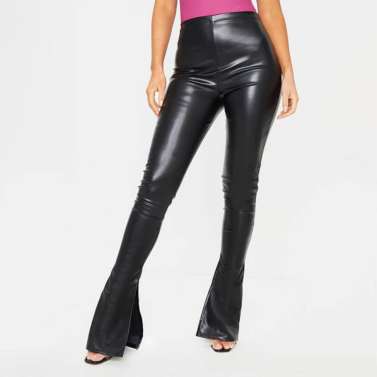 SEXY SLIM STRETCH SIDE SLIT FLARE PANTS