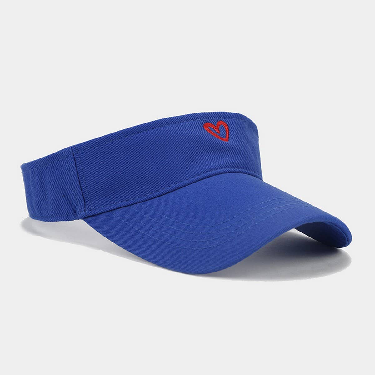 Heart Embroidered Visor - Summer Sun Hat_CWAH3290