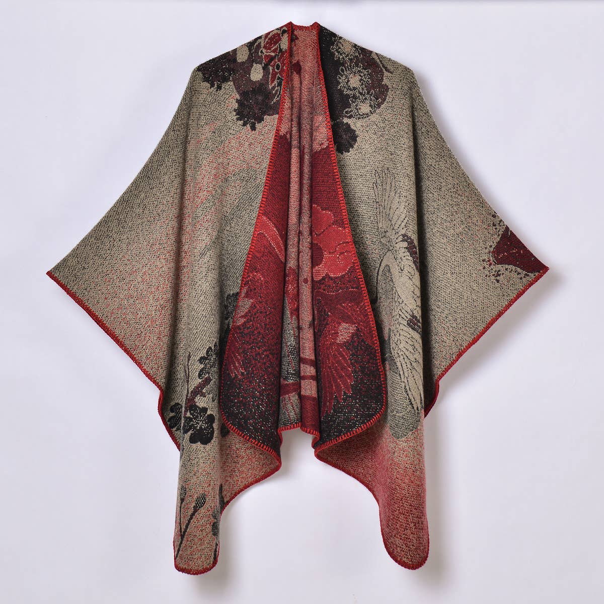 CASUAL THICKENED JACQUARD SLIT SHAWL_CWASC0953