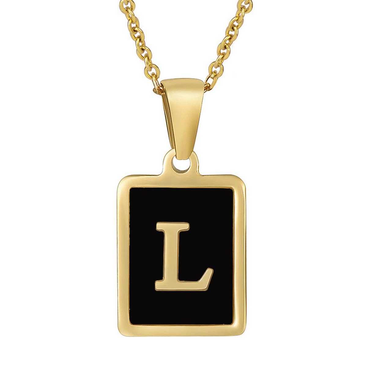 18K STAINLESS STEEL SQUARE 26 LETTER NECKLACE_CWAJE0679
