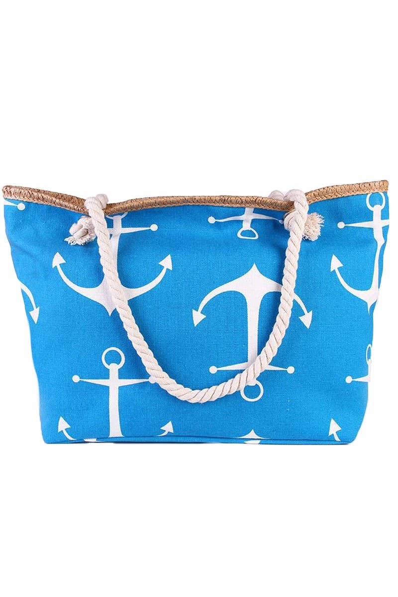 ANCHOR PATTERNED FASHION CASUAL BEACH BAGS_CWAB305