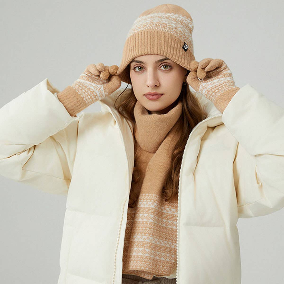 WINTER WARM KNITTED WINDPROOF THREE-PIECE SUIT