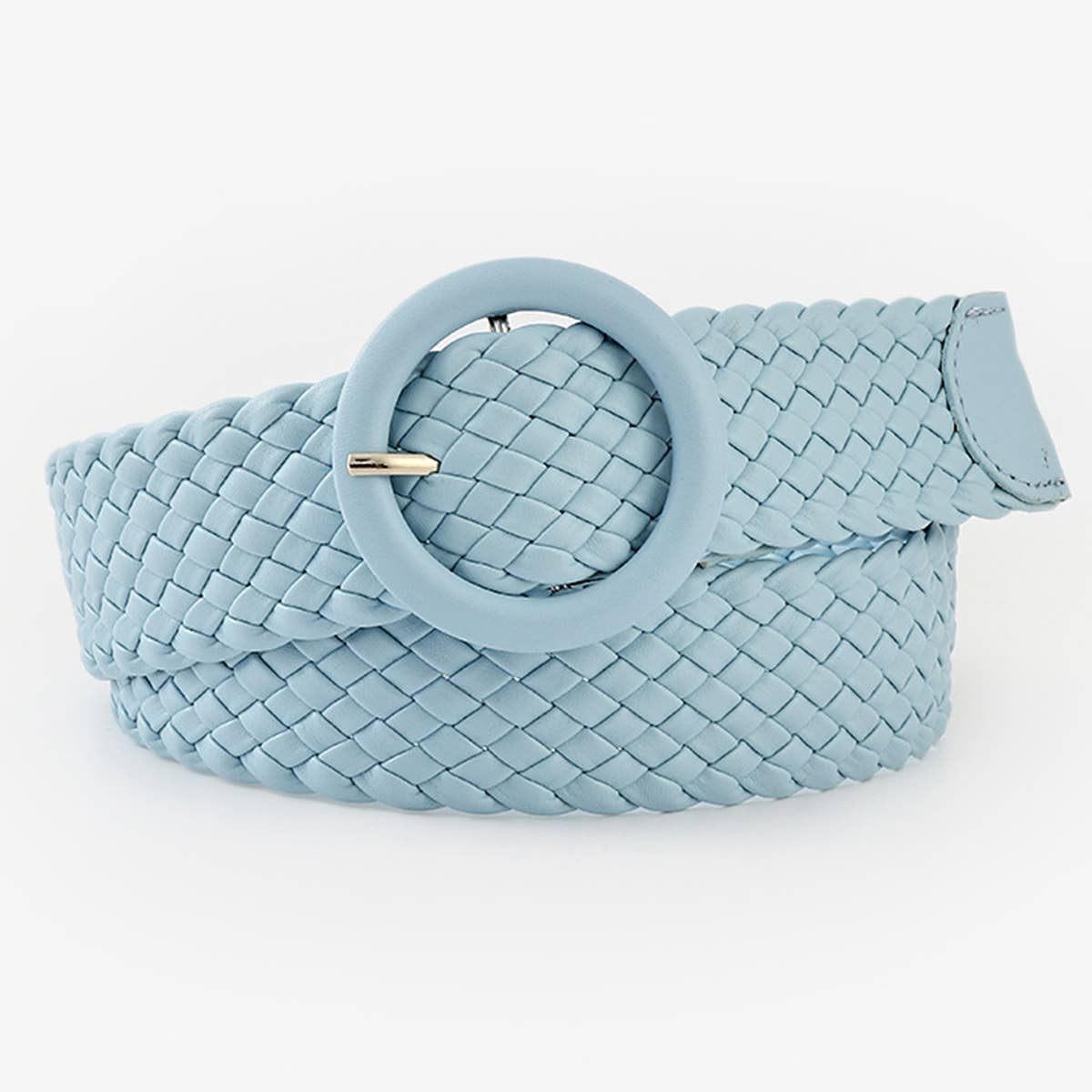 ROUND BUCKLE WOVEN BELT_CWABE0112