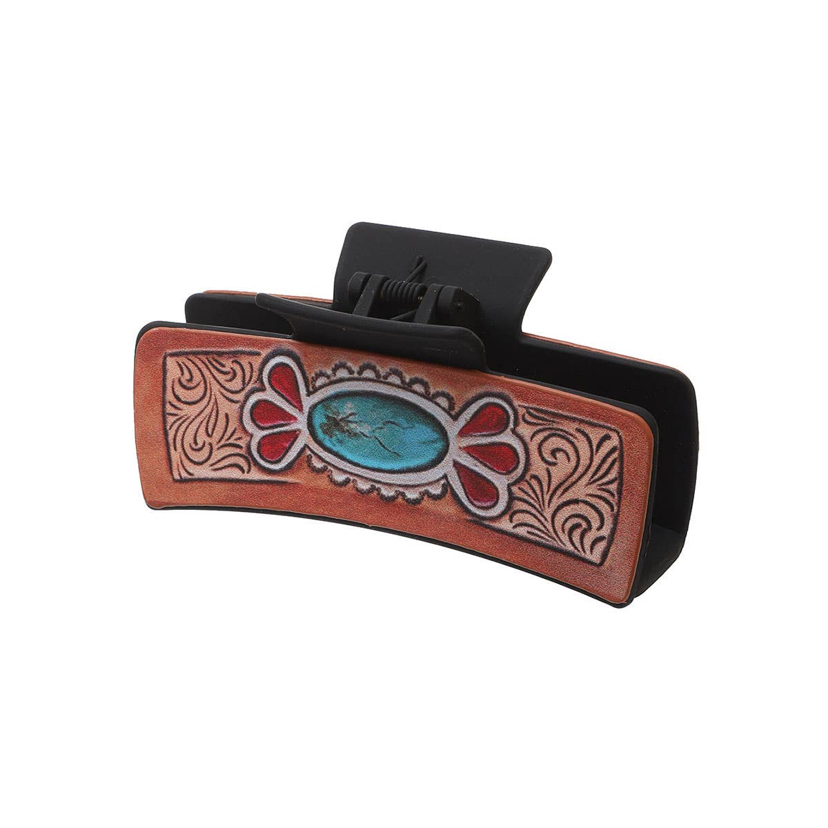 WESTERN STYLE LETTER BOW LEATHER HAIR CLAW CLIPS