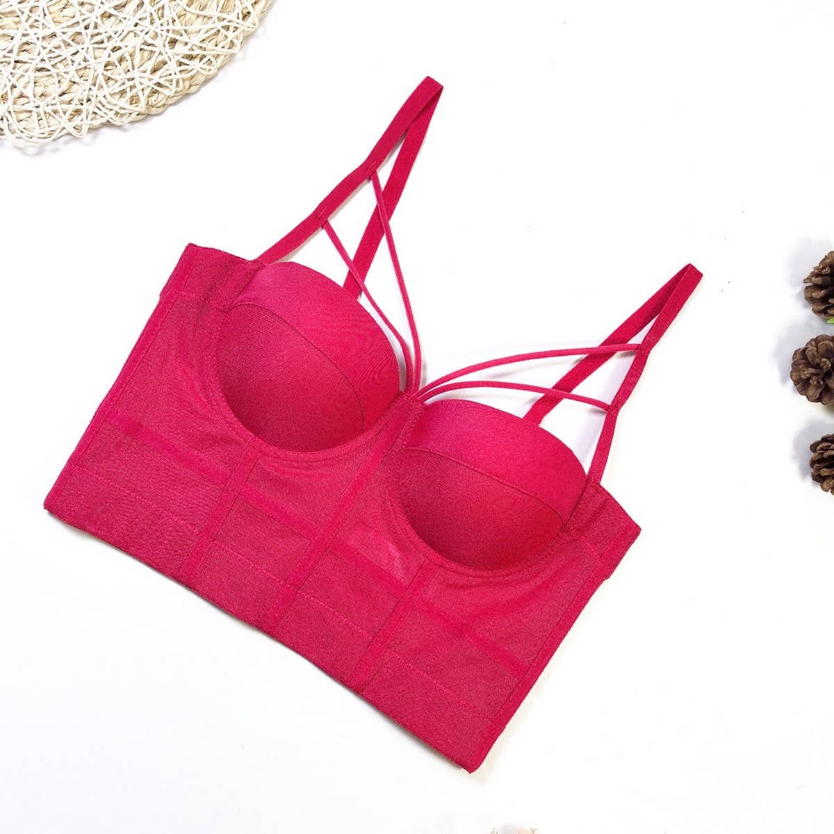 SEAMLESS NO CUP MESH SLIM HERRINGBONE CORSET