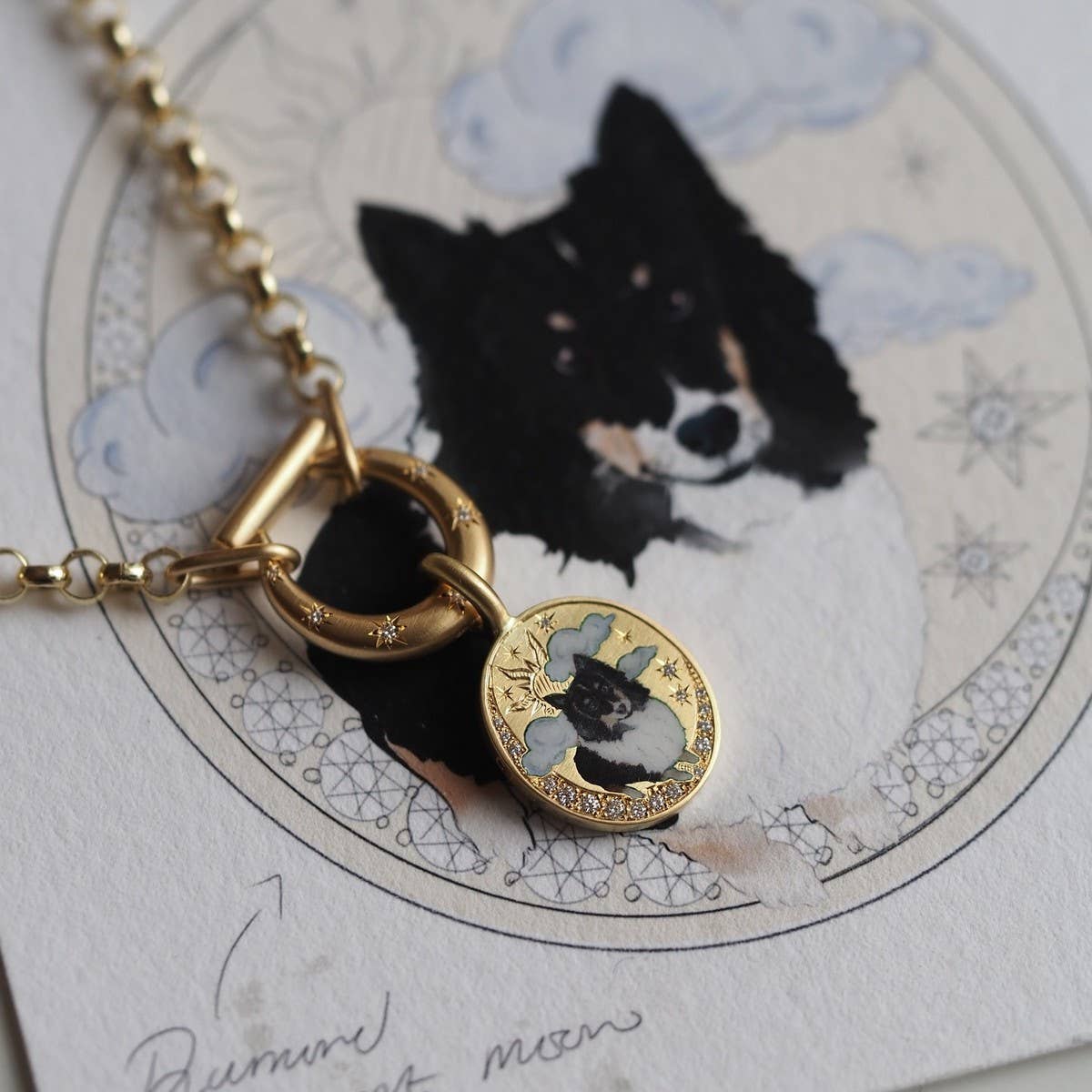 New Dog Stainless Steel Painted Necklace