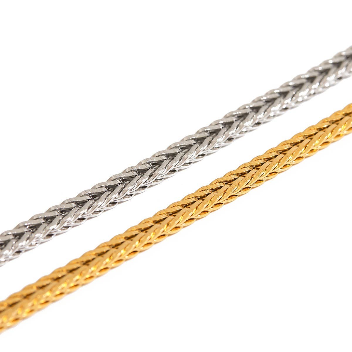 Elegant Two-Tone 18K Gold Titanium Chain Bracelet