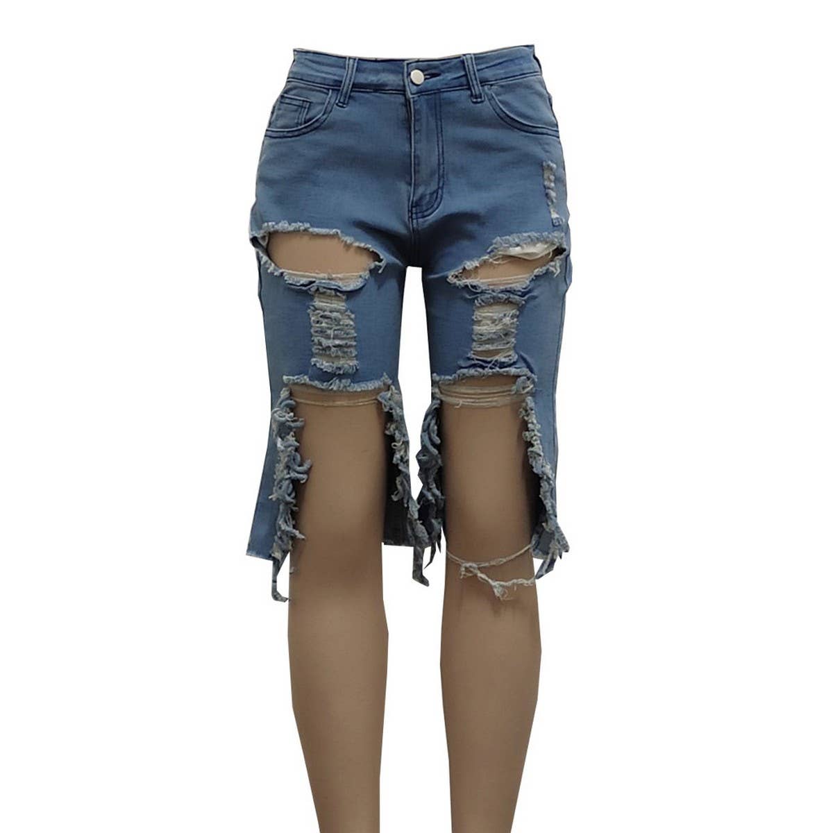 FASHIONABLE HOLE SEXY STRETCH DENIM CAPRIS_CWJS0046