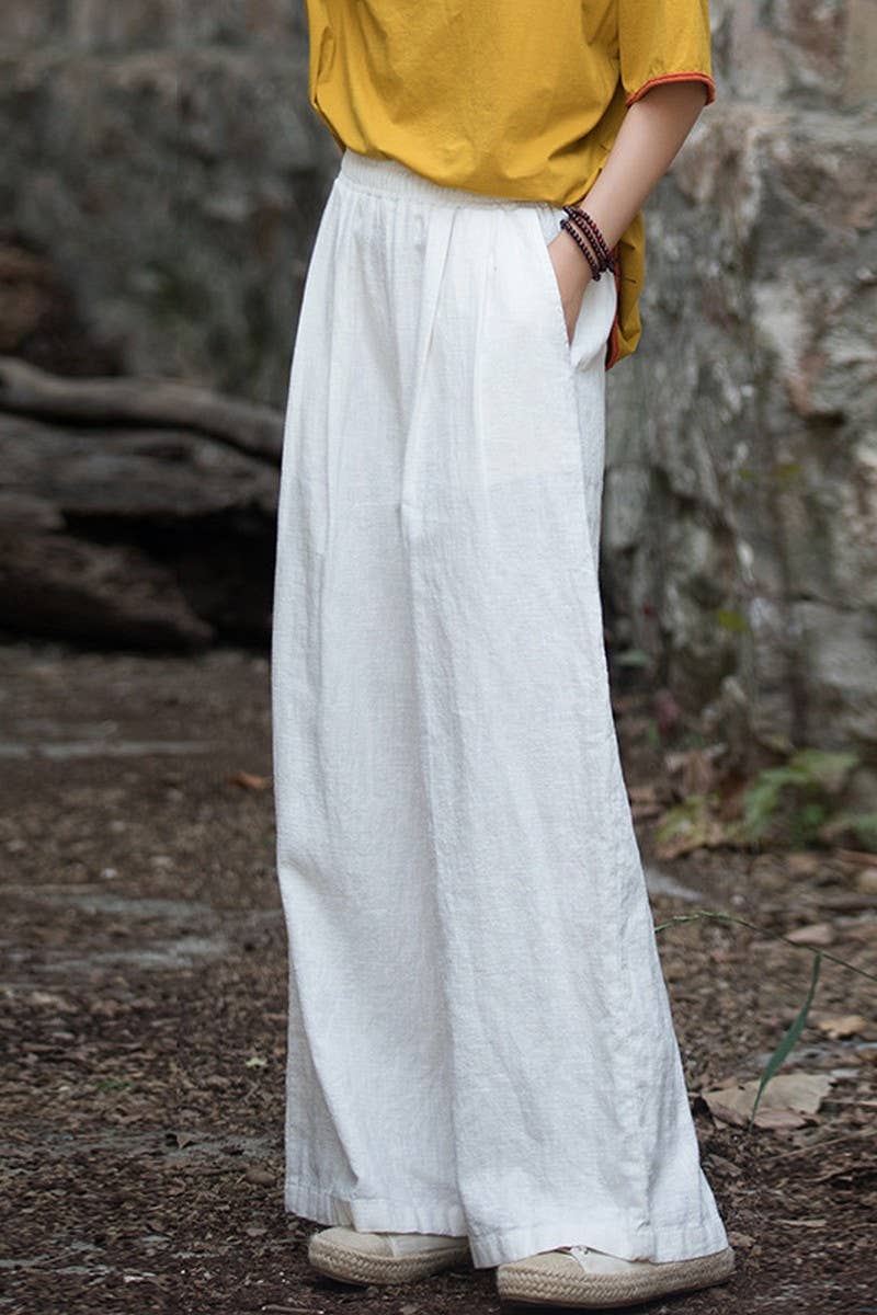 CWBLP1377_COTTON AND LINEN SAND-WASHED WIDE-LEG TROUSERS