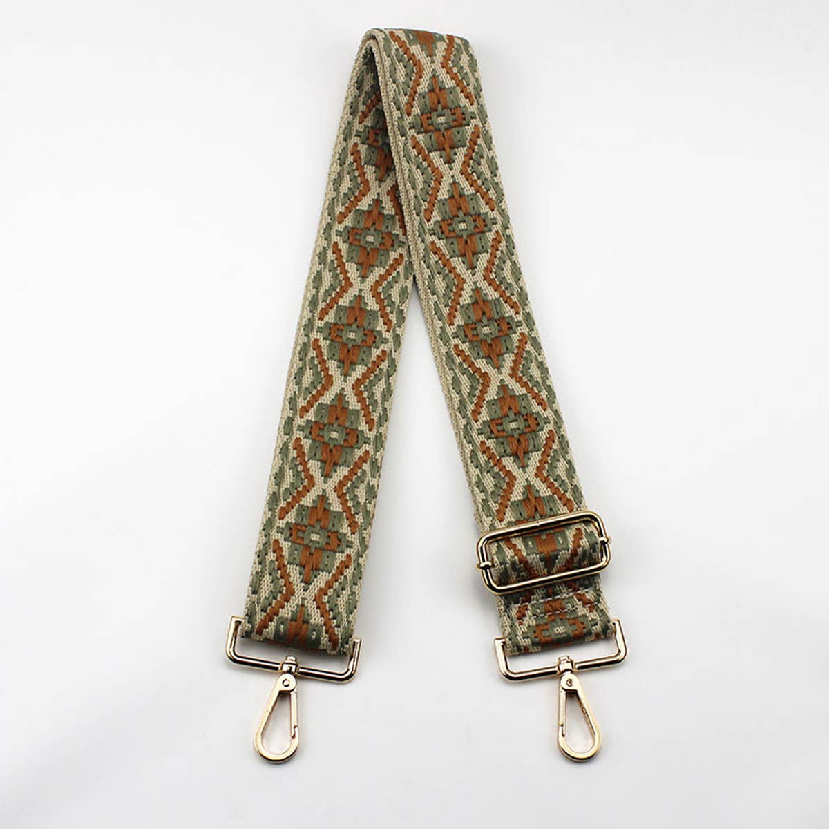 GEOMETRIC EMBROIDERY ADJUSTABLE BAG STRAP