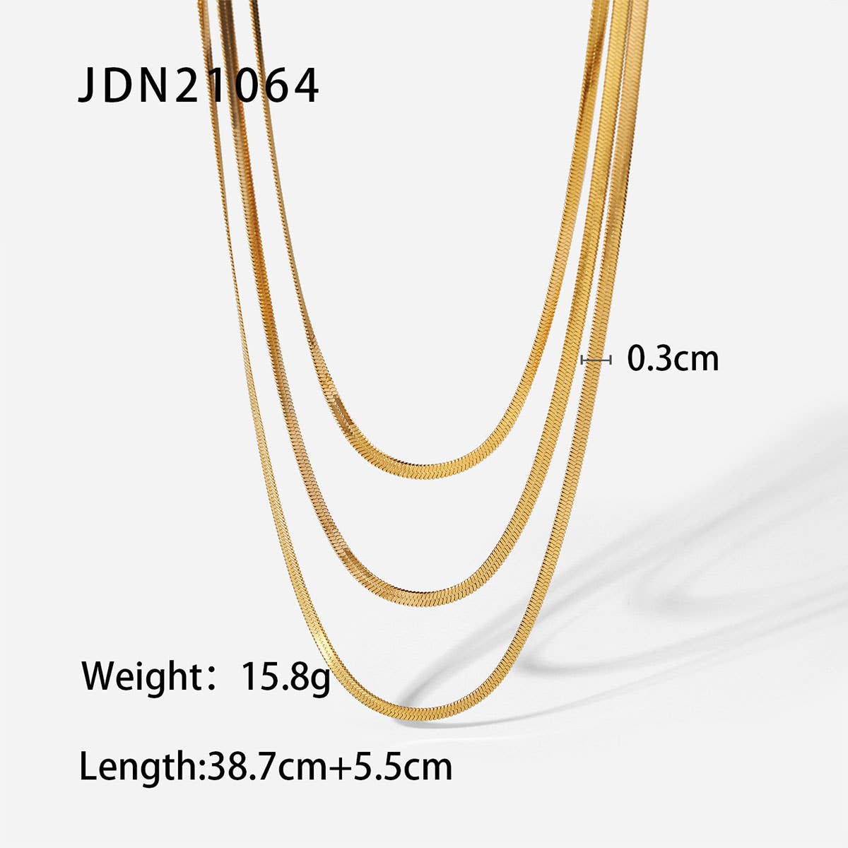 MULTILAYER GOLD PLATE STAINLESS STEEL NECKLACE
