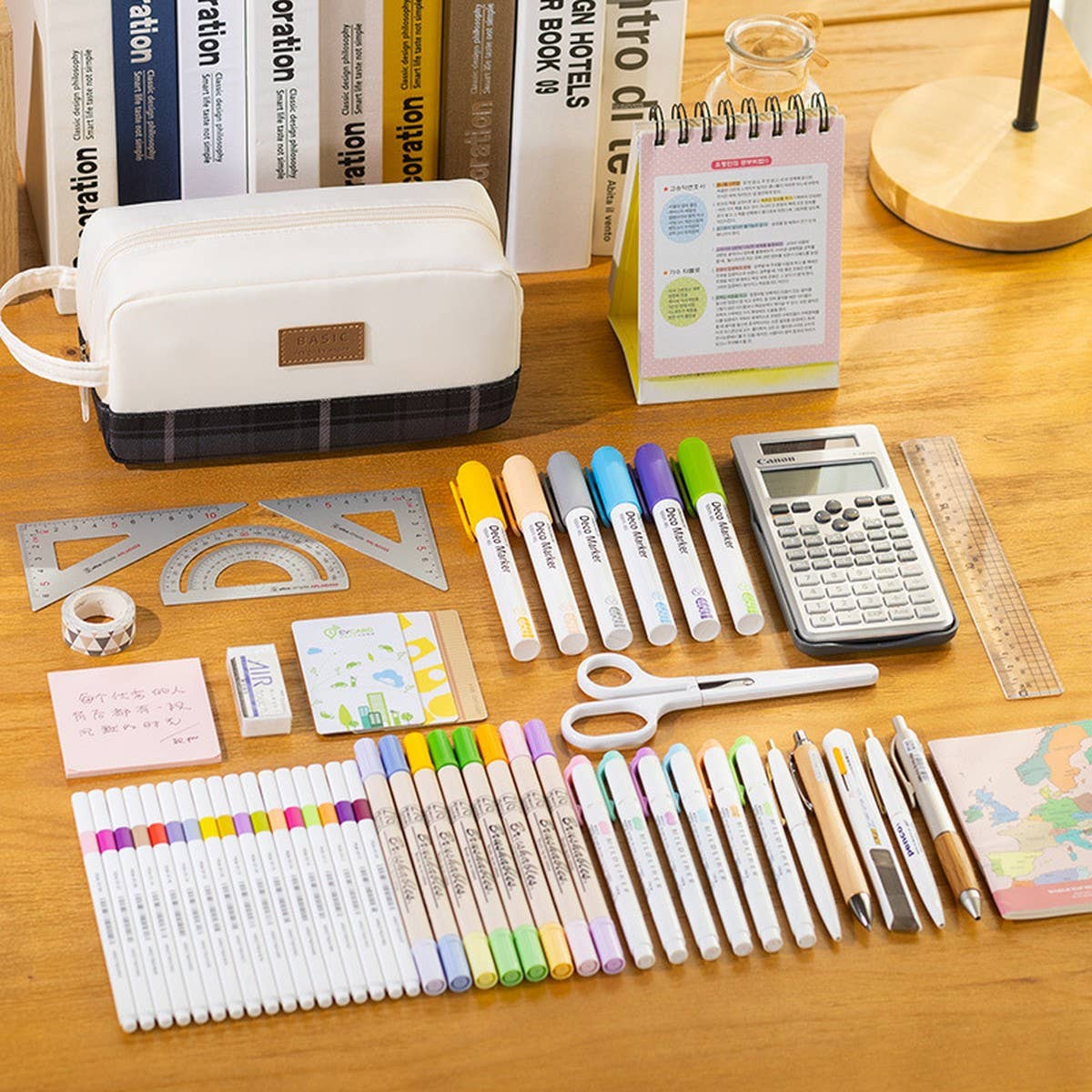 LARGE SQUARE MULTI-LAYER PENCIL CASE