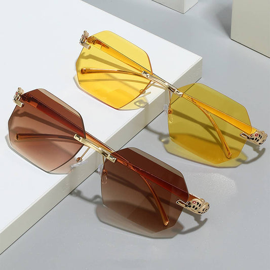 FRAMELESS POLYGONAL FASHION SUNGLASSES
