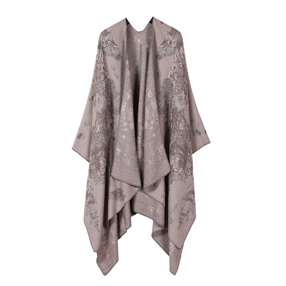 HORSE PATTERN SHAWL VERSATILE JACQUARD SLIT CAPE