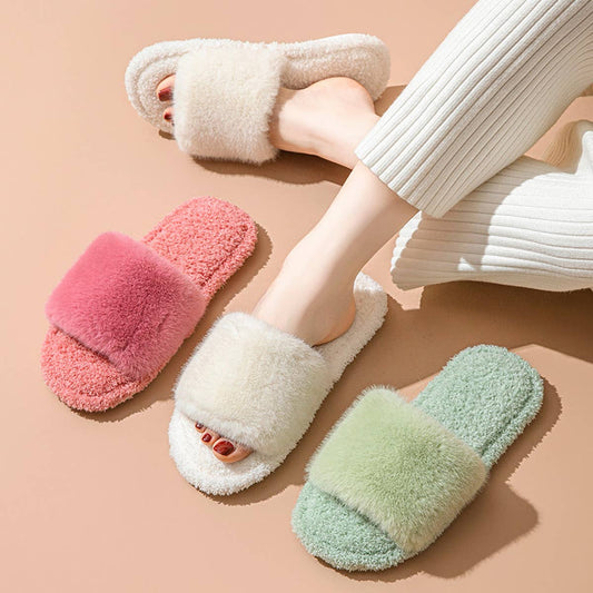 HOME AUTUMN AND WINTER OPEN COTTON SLIPPERS