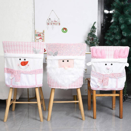 CHRISTMAS CHAIR COVER PINK STOOL COVER DECORATION