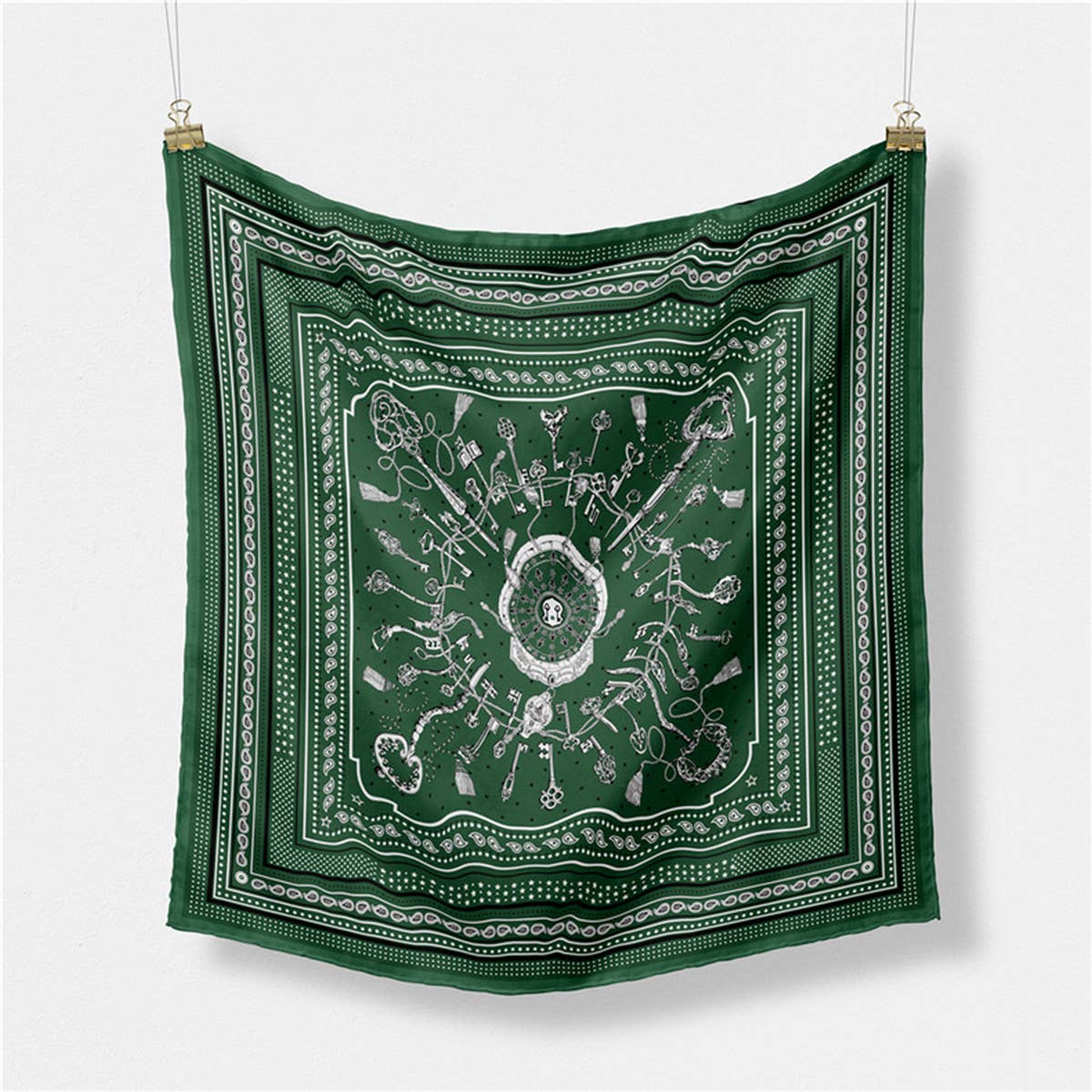 Faux Silk Paisley Print Scarf - Vintage Neck Wrap