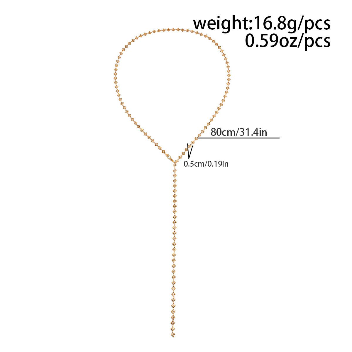 FASHIONABLE COLORFUL CRYSTAL Y-SHAPED NECKLACE