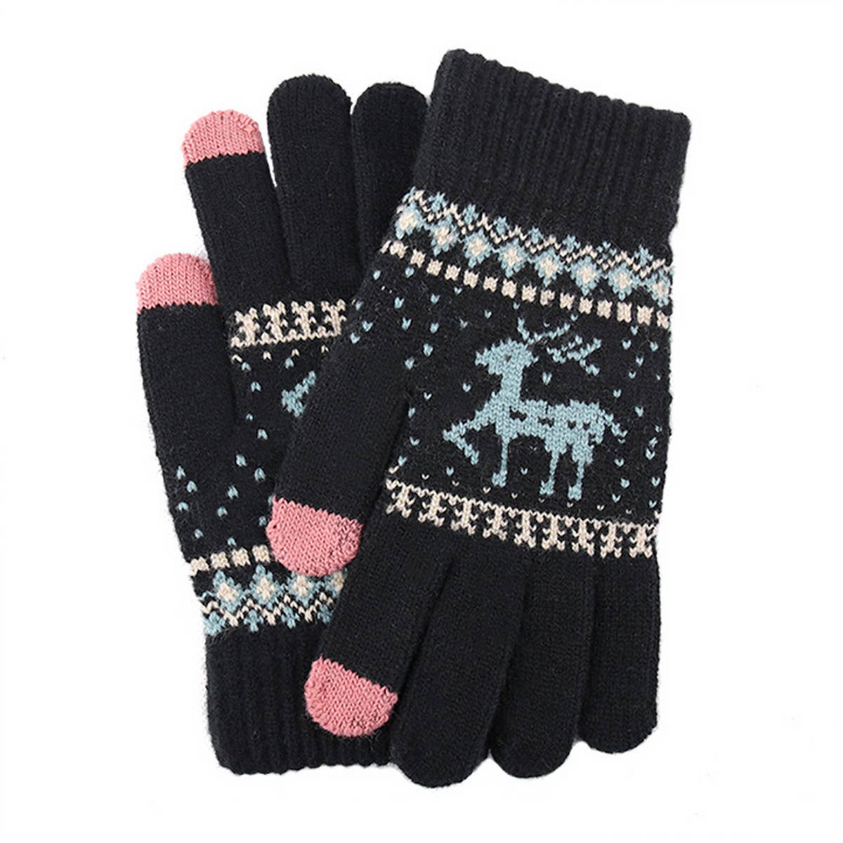 WOMEN WARM VELVET JACQUARD GLOVES_CWAG0126