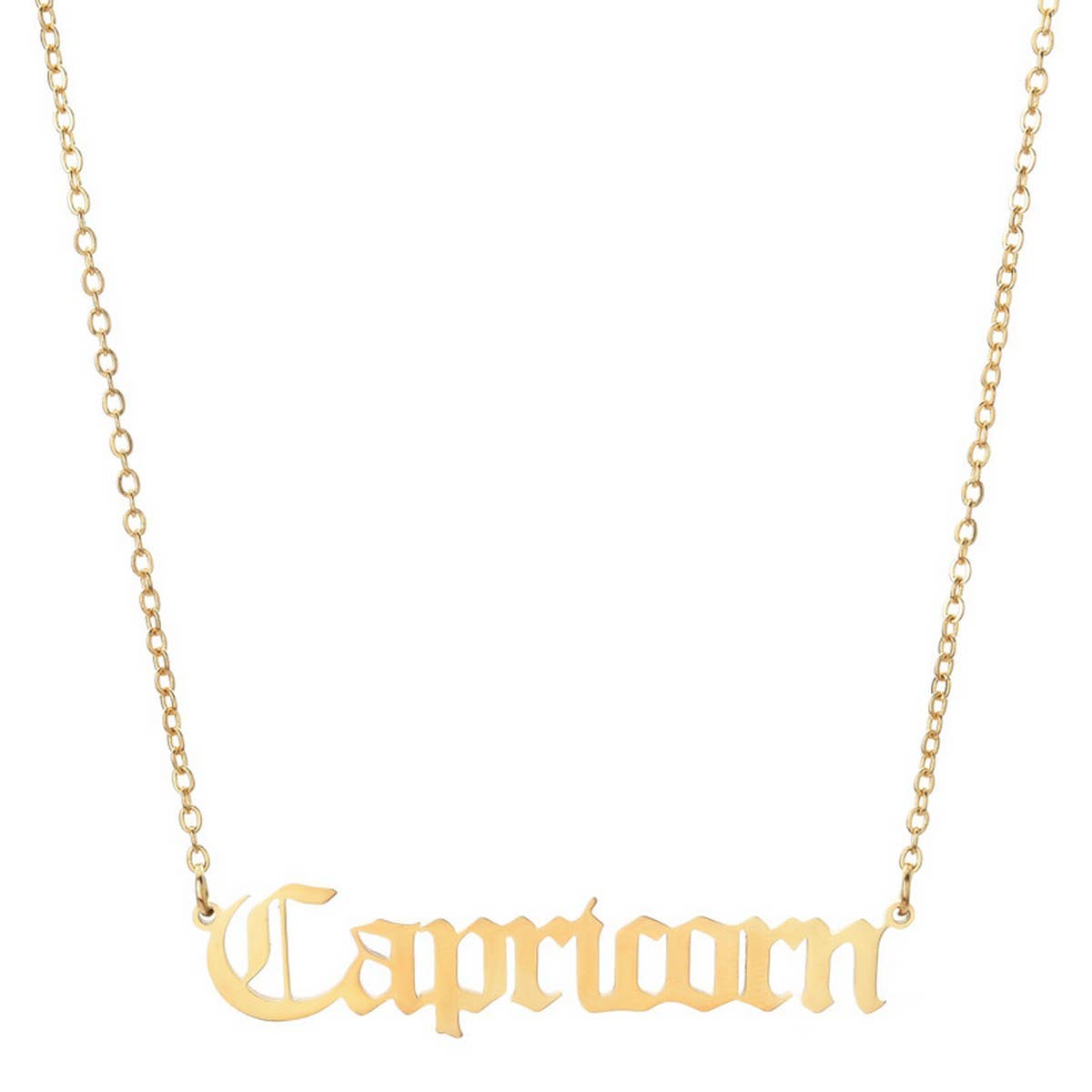 STAINLESS STEEL ZODIAC PENDANT CLAVICLE NECKLACE_CWMM2719