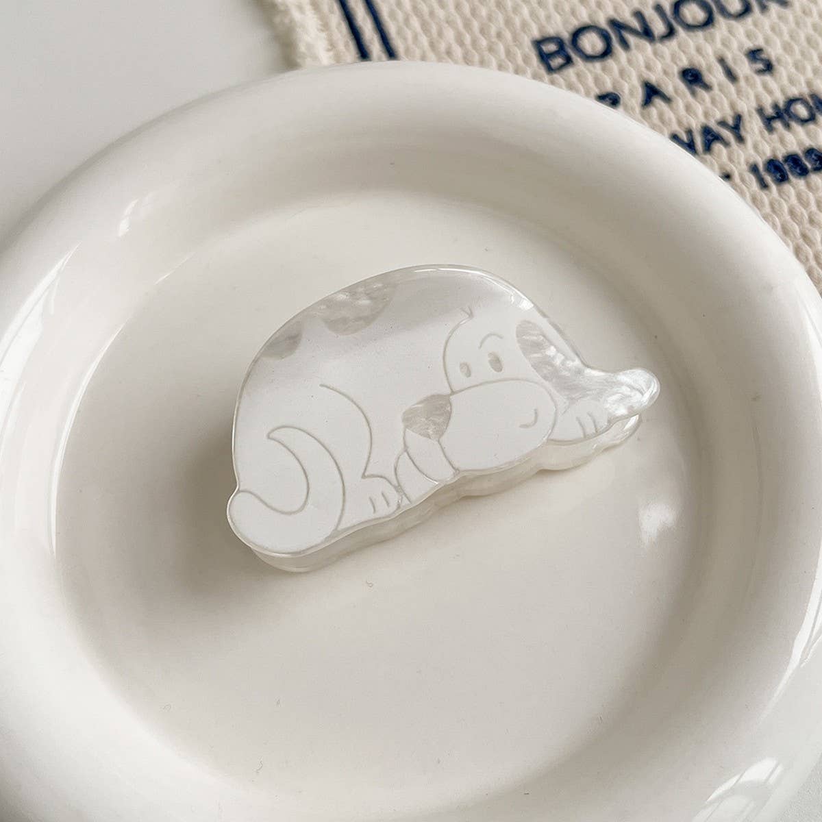 French Cartoon Dog Hair Claw, Cute Puppy Mini Clip