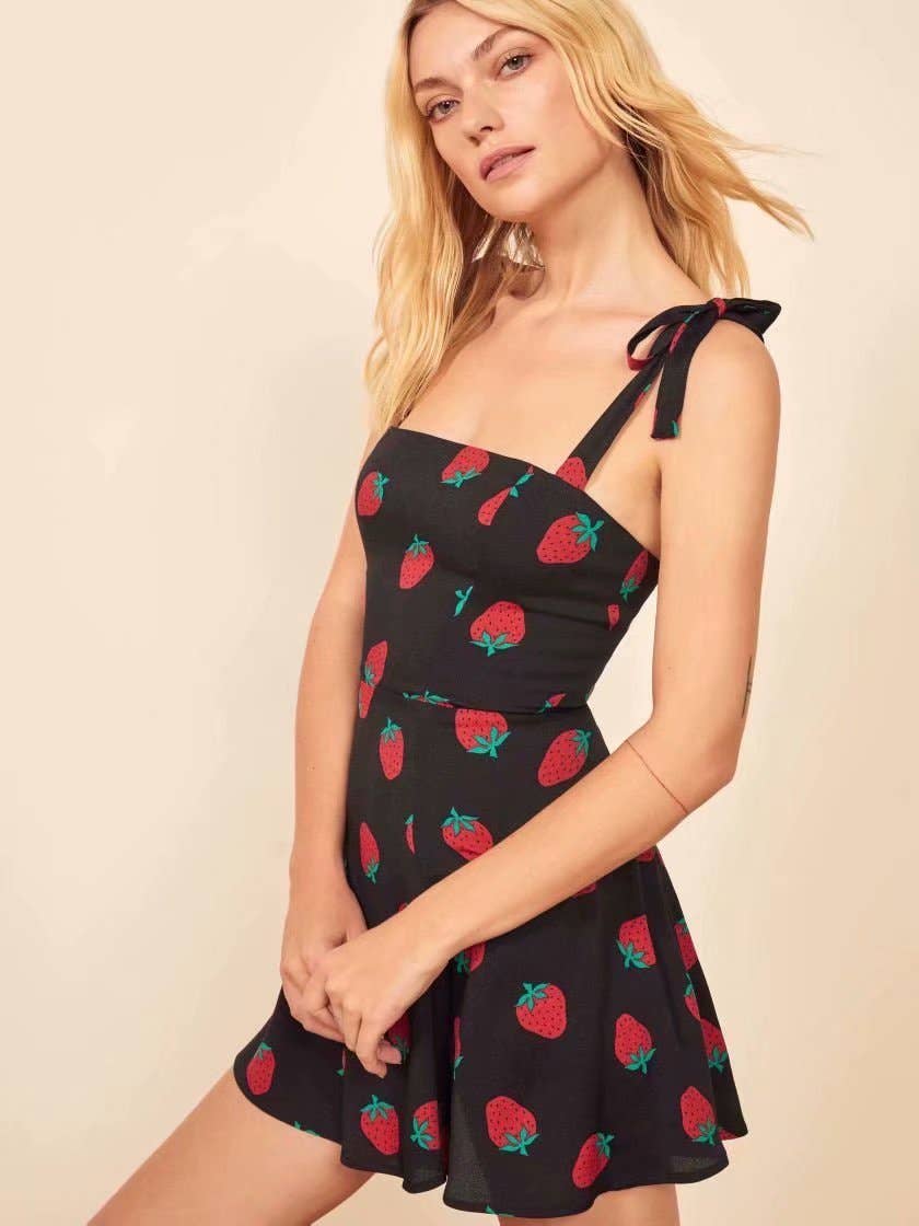 Stylish vintage print slip dress