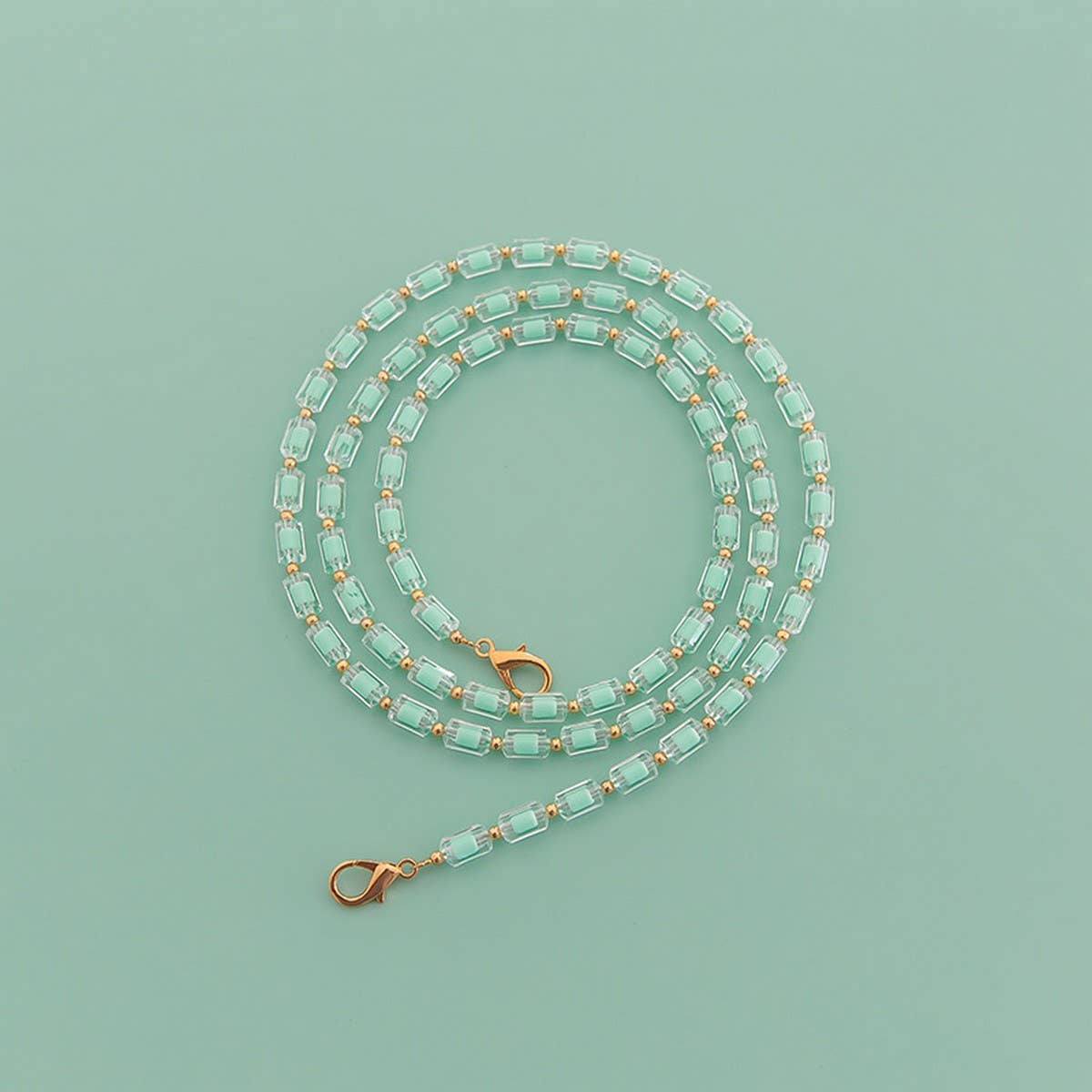 Rainbow Bead,Long Beaded Chain Bag Strap_CWMM5114