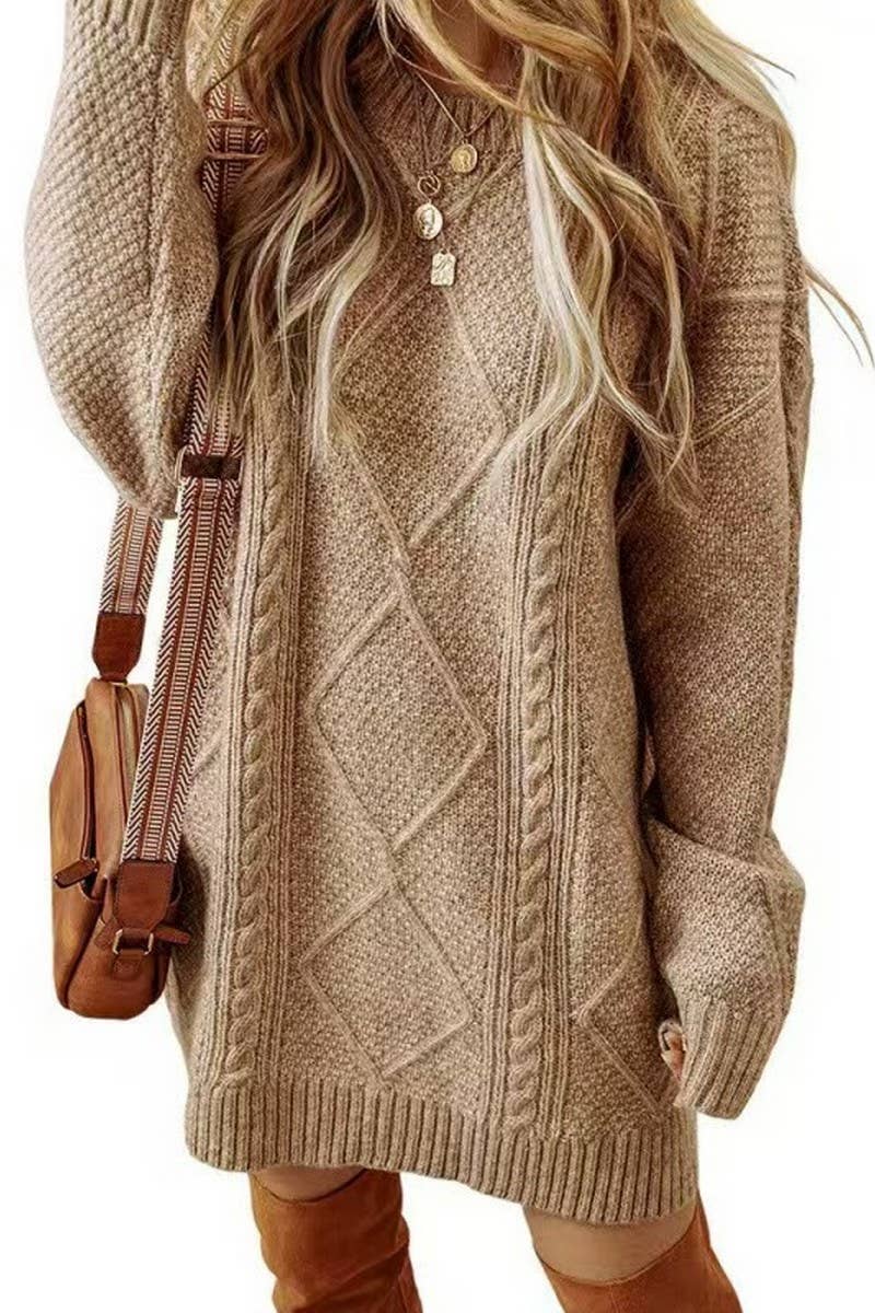 CWOSWL07654_COZY CHUNKY KNIT LONG SWEATER PULLOVER