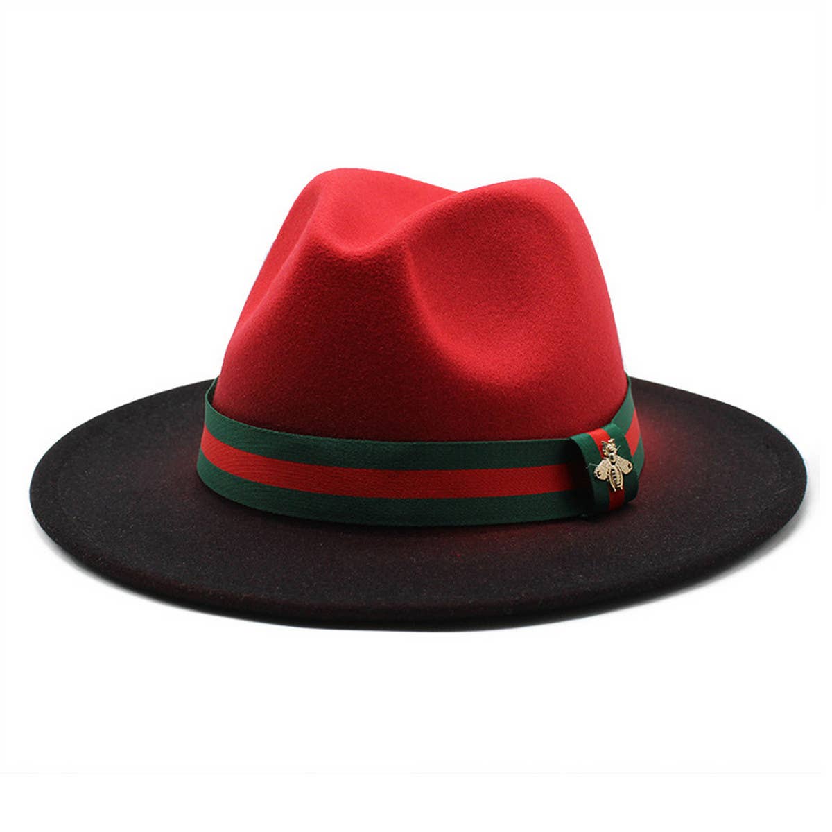 COLOUR MATCHING GRADIENT STRIPED RIBBON JAZZ HAT_CWAH0809