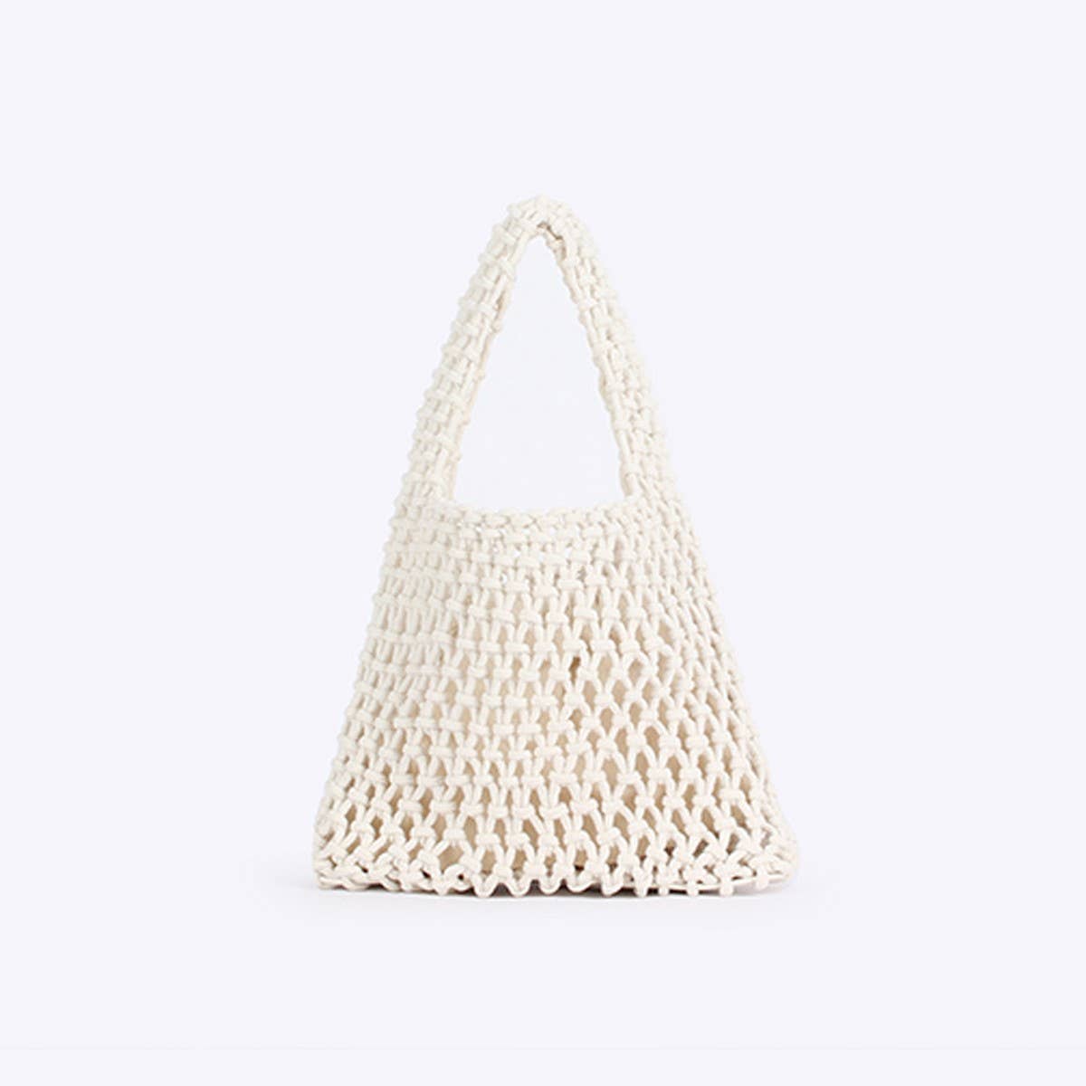 SOLID COLOR HOLLOW COTTON ROPE HAND-WOVEN BAG_CWAB4684
