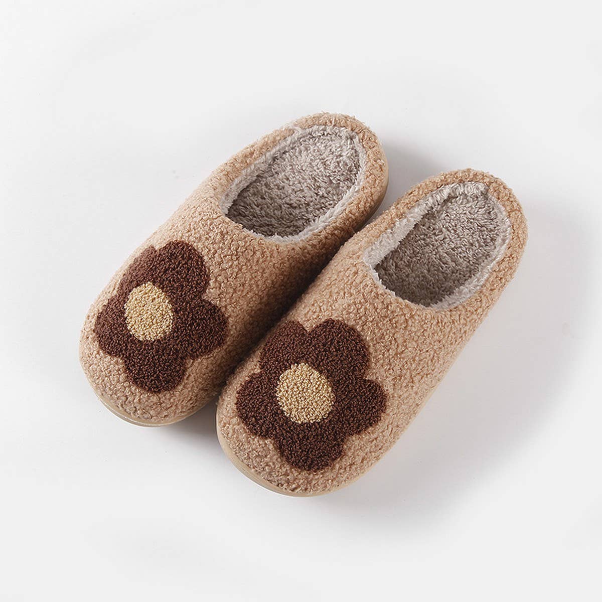 FLOWER PATTERN WINTER INSULATION COTTON SLIPPERS