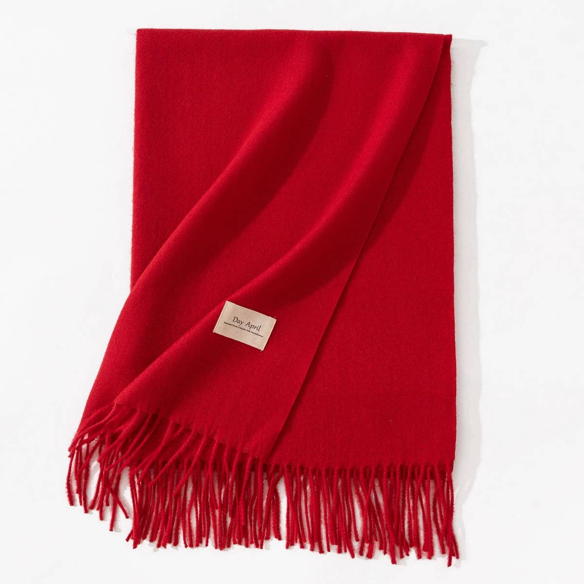 CWASC2727_SPRING AND SUMMER COMMUTING RED SCARF SHAWL