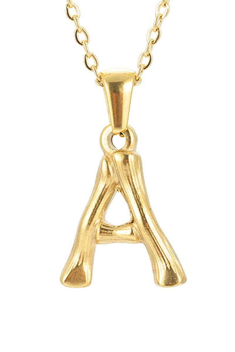 FASHION TEXTURE ALPHABET INITIAL NECKLACE_CWAJE223