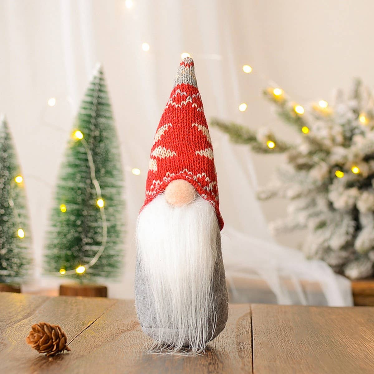 CHRISTMAS SNOWFLAKE KNITTED HAT OLD MAN ORNAMENTS