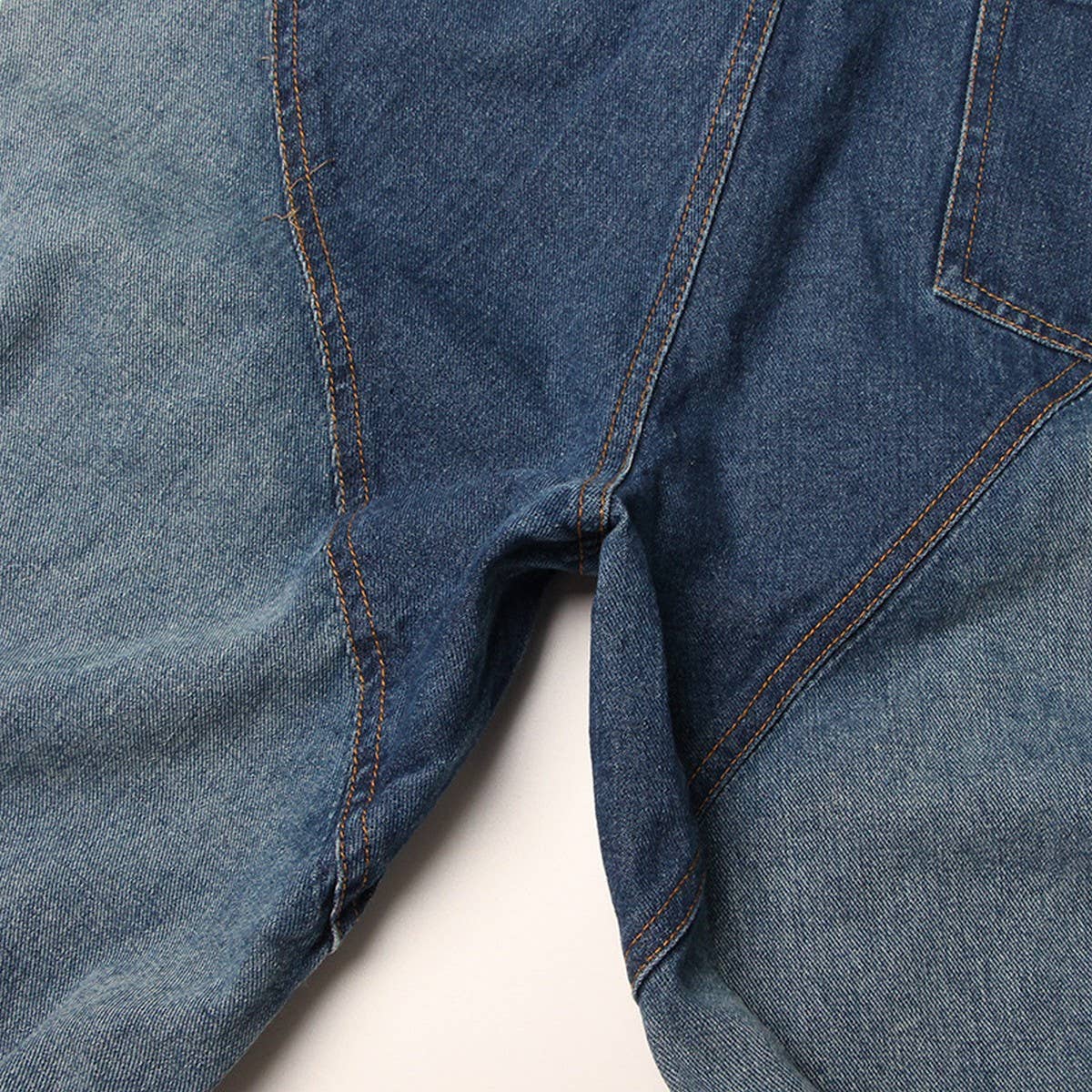 SPLICED CONTRASTING HOLLOW OUT JEANS_CWJP0189