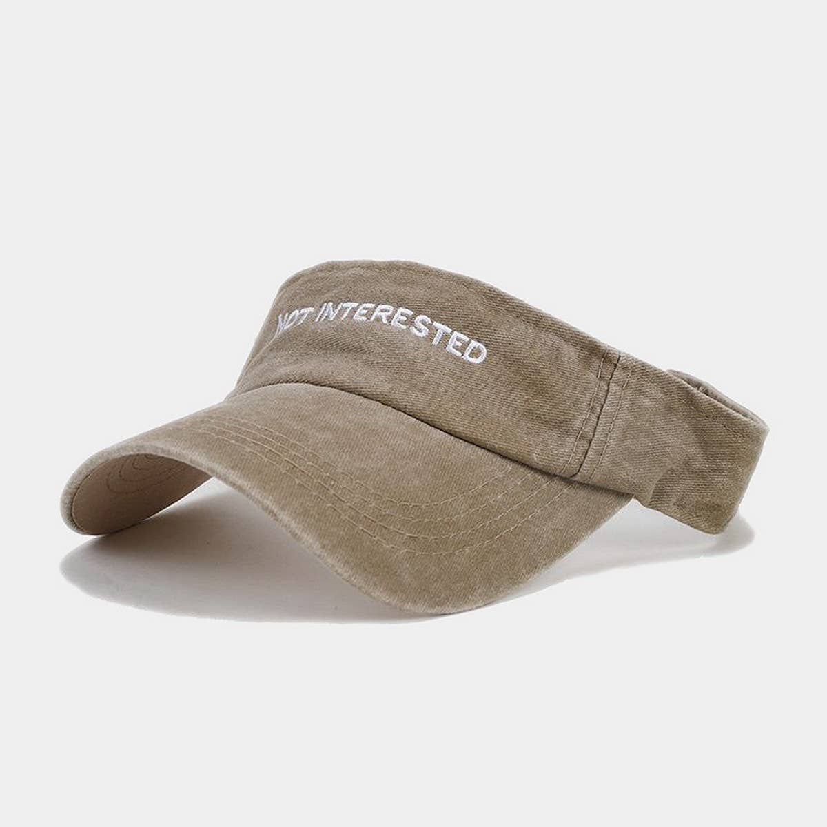 Washed Embroidered Letter Visor Cap -Golf Sun Hat_CWAH3309