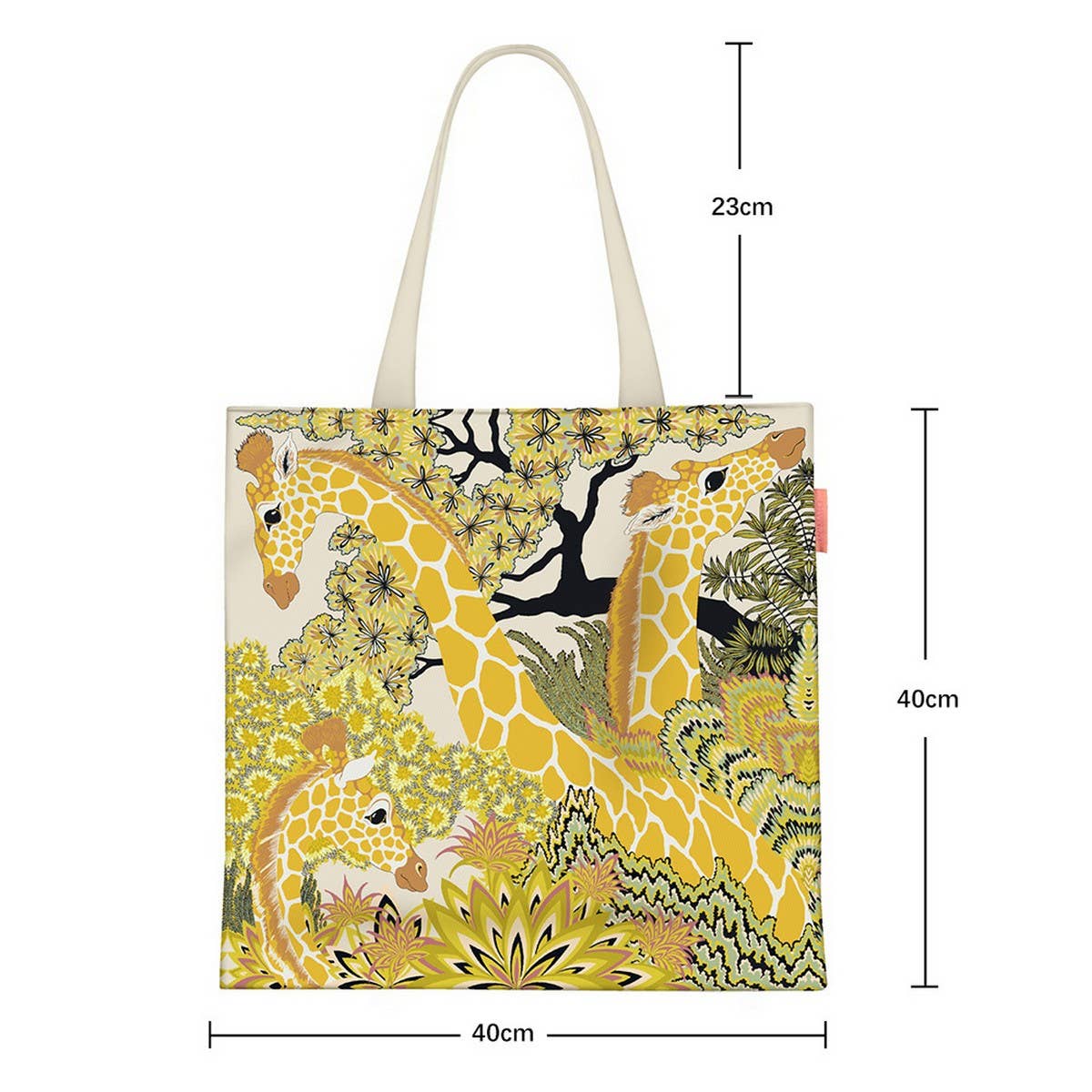 Cute Giraffe Print Canvas Shoulder Bag_CWAB5125