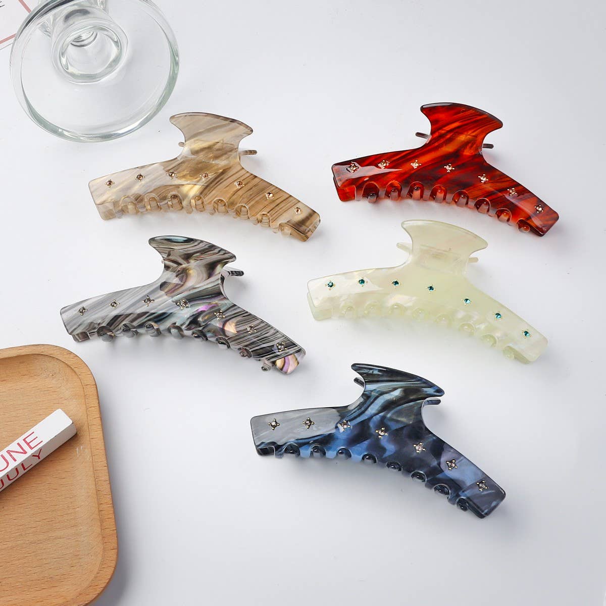 CWAHA1411_MARBLE LARGE HAIR CLAW CLIP