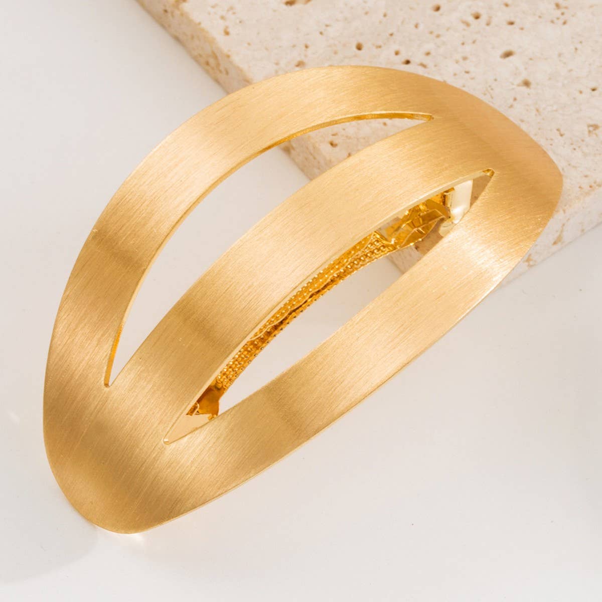 Glossy Geometric Metal Spring Hair Claw Clip