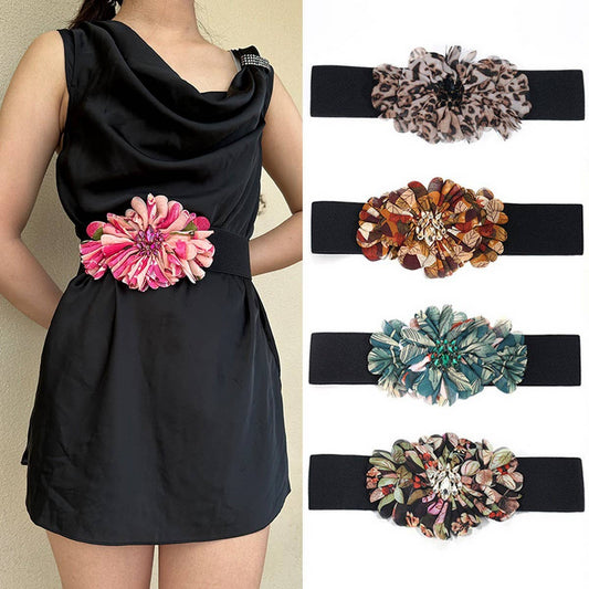 New Floral Fabric Waist Belt for Dresses