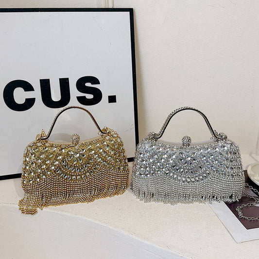 RHINESTONE CLUTCH BAG TASSEL LADY EVENING BAG_CWAB3251