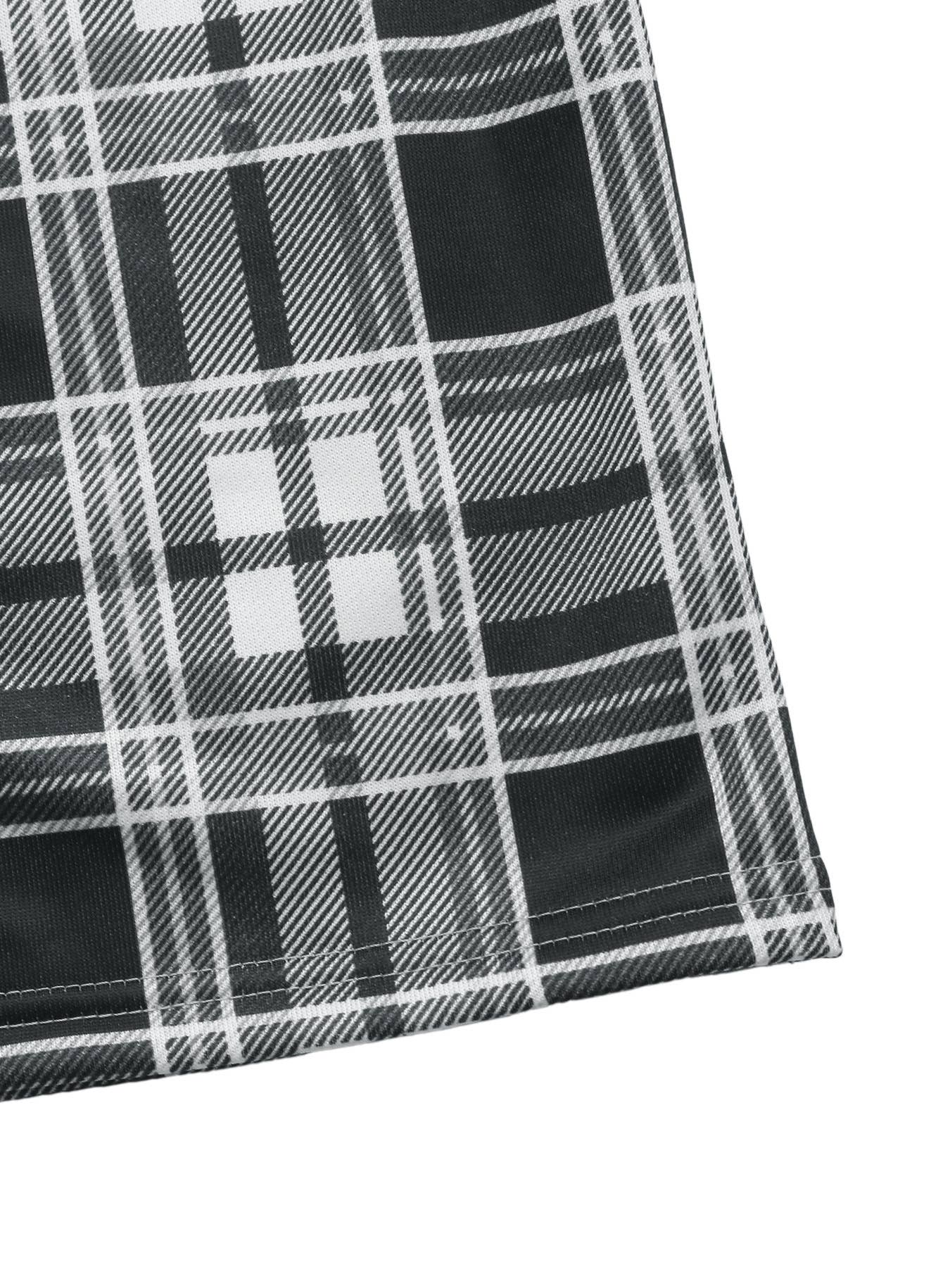 Casual plaid patchwork wide-leg pants