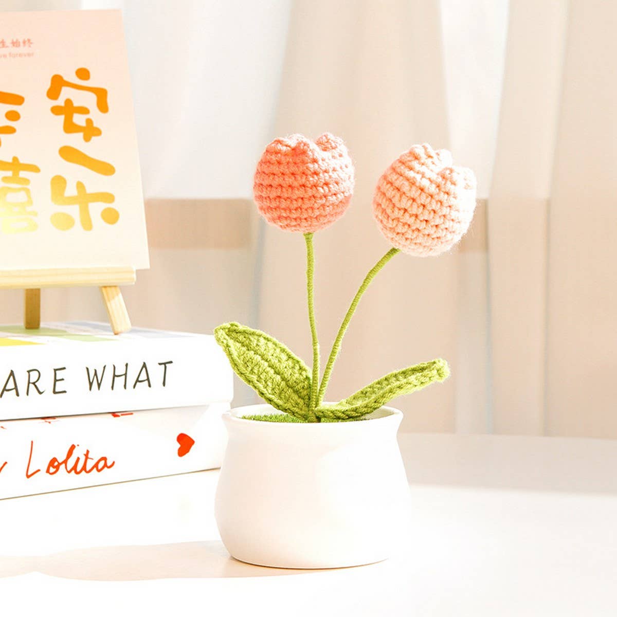 CWMM9284_TEACHER'S DAY HANDMADE CROCHETED TULIP POT