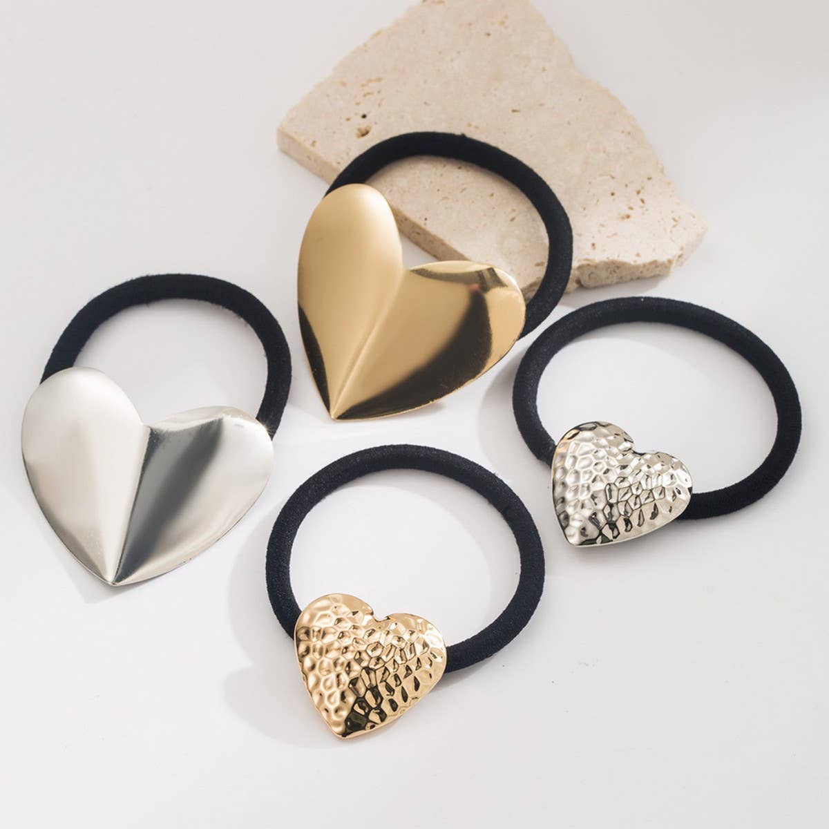 Sweetheart Metallic Elastic Hair Tie