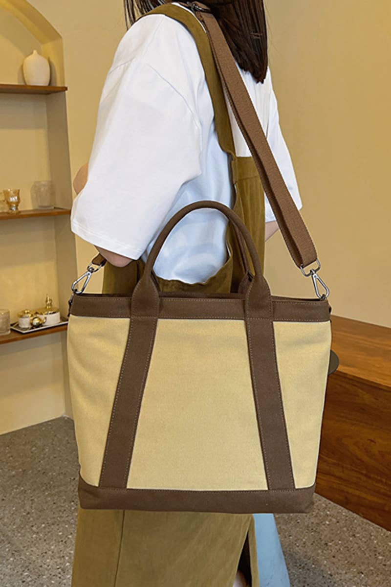 HANDLE LINE LARGE CROSS BODY CANVAS BAG_CUAB0104