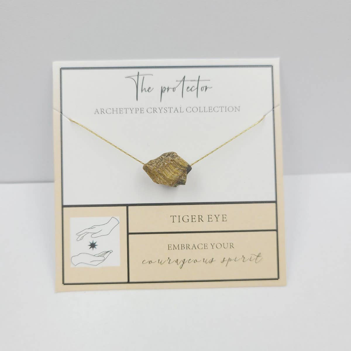 NATURAL STONE PENDANT NECKLACE WITH CARD